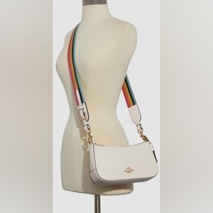 NWOT Coach Jess Baguette Rainbow Strap 🌈